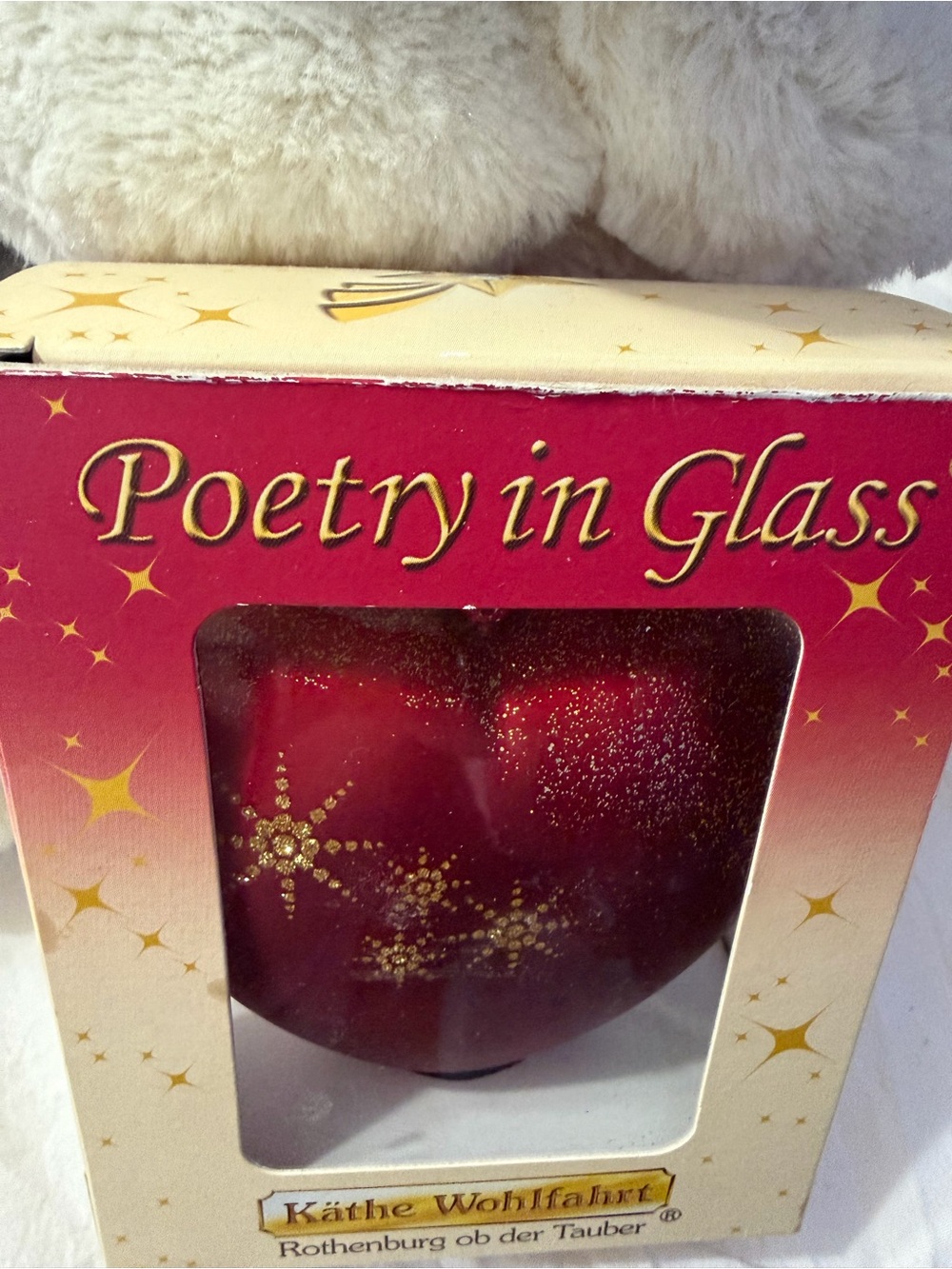 Käthe Wohlfahrt Red Heart Ornament - Poesie in Glas - Picture 3 of 3